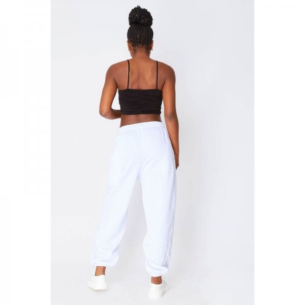 White Basic Cuffed Joggers