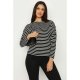 Multi Stripe Drop Shoulder Oversized Top