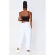 White Basic Cuffed Joggers