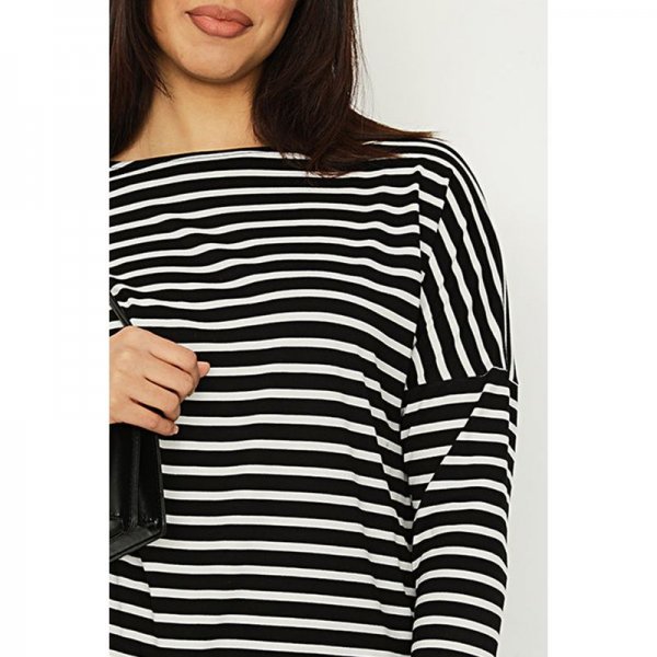 Multi Stripe Drop Shoulder Oversized Top