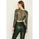 Green Marble Mesh Hanky Hem Top