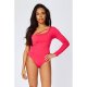 Pink One Shoulder Bodysuit