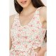 Multi Floral Ruched Front Co-Ord Top