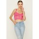 Vivid Pink Crochet Lace Bralet