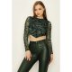 Green Marble Mesh Hanky Hem Top