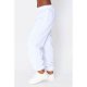 White Basic Cuffed Joggers