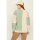 Pearl-Washed Sage Believe In Love Colour Block Sweat