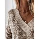 Wild V-Neck Leopard Long Sleeve Sweater