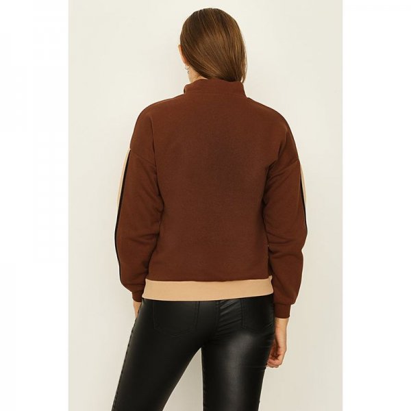 Cocoa-Sahara All For Love Oversized Zip Neck Sweat