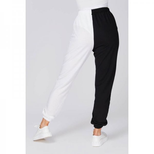 Black Contrast Spliced Joggers